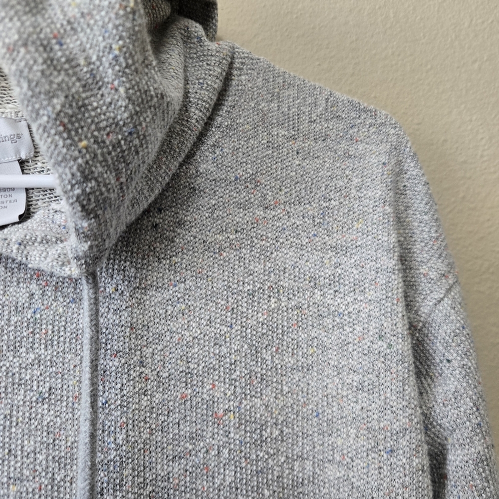 SOFT SURROUNDINGS Lazy Day Lounge Dress Size SP Hooded Soft Gray Marl‎ Pocket - Picture 12 of 15